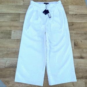 NWT Tibi all over sequin nerd pant white size 0